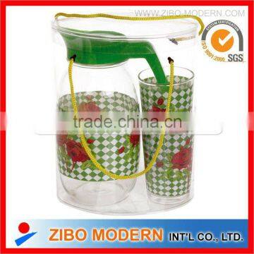 colorful plastic lid kitchenware juice glass bottle in PVC box
