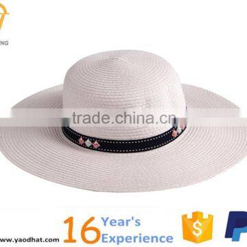 ladies plain wide brim floppy paper straw hats