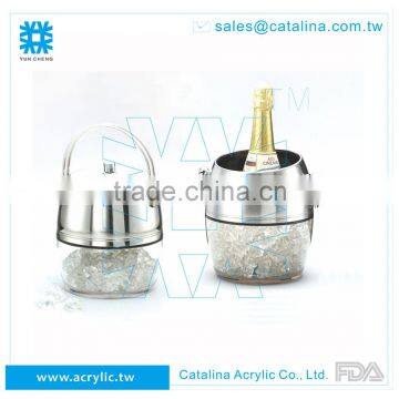 Modern Acrylic clear ice cube bucket with Lid