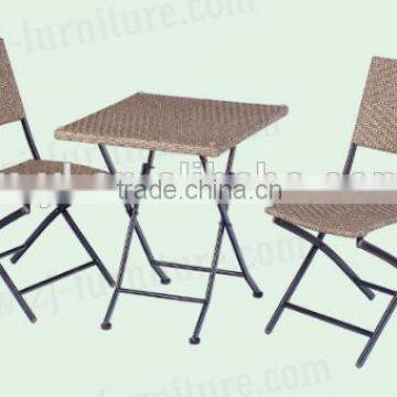 YL-R2101 Square Rattan folding table/chair for outdoor/garden funiture