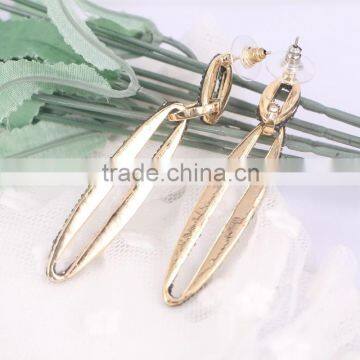 Hollow Oval Gemstone Stud Earring, Rhinestone Paved Golden Earring Designs for Women photo-4