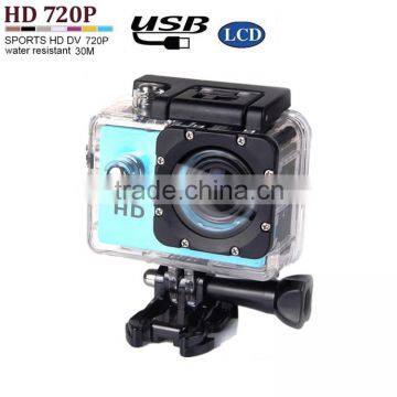 portable HD 720P real time Sport Action Camera sport DV Car camera 2.0inch screen