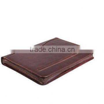 Boshiho Dark Brown Crazy Horse Cowhide Leather Portfolio Folder photo-4