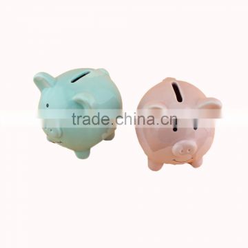 Glazed ceramic Piggy money bank Saving money