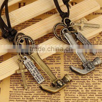 N0012 hammer leather necklace fashionable design necklace hot sale