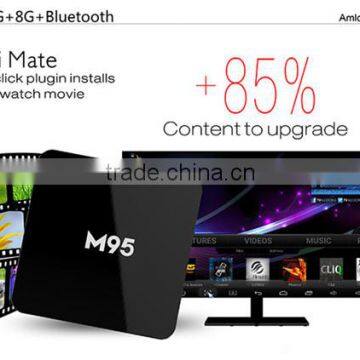 New Arrival M95 X9 S905 1G 8G Android 5.1 4K TV BOX 2.4G WIFI Bluetooth KODI 16.0 Support Oem