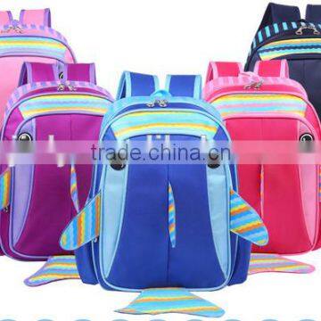 2015 fashion style Dolphins pattern school kids bag