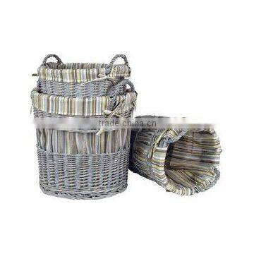 Willow Storage Basket,Set Of 3,with the handle