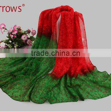 Gradient Color Simple and Fancy Voile Stoles Scarf Shawls for Women Ladies Girls All Year Applicable photo-3