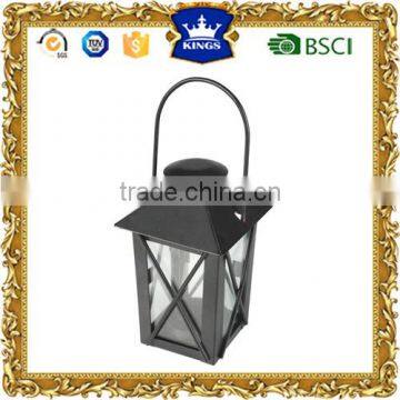 Black simple mini hanging metal candle lantern for garden deocration