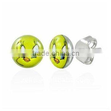 surgical steel cute yellow duck earring cartoon earring body jewelry