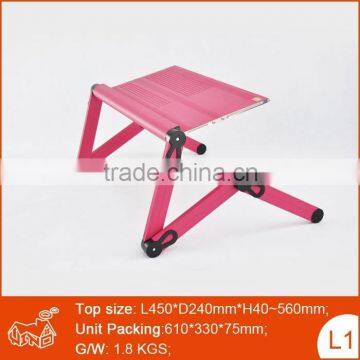 Portable Folding laptop table for computer with cooling holes and mouse pad