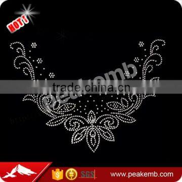 Beautiful Neckline Iron On Rhinestone Transfer Designs