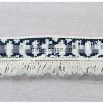 Newest Design Polyester 2 cm Width Ethnic Woven Webbing With Fringe photo-5