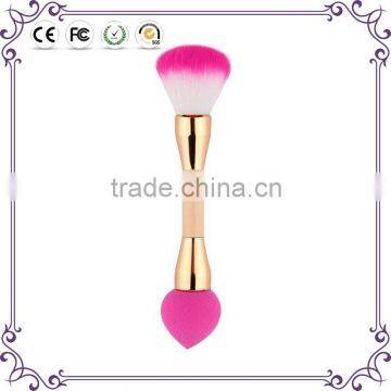 Double-end for powder brush single makeup sponge brush