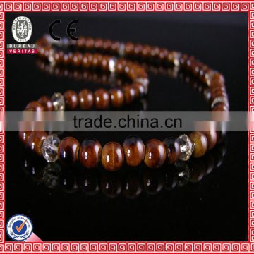 beautiful brown red white long round beads