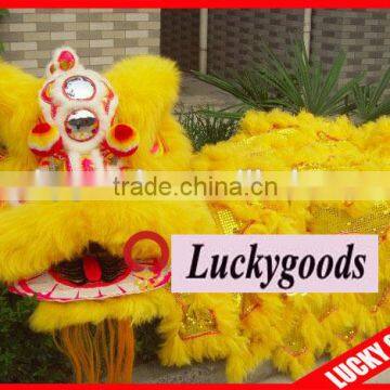 luxury yellow fashion lion dance costume for traditional chinese new year