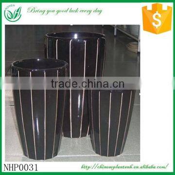 Black Color Lucky Bamboo Ceramic Flower Pot