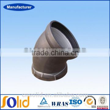 Waterworks Pipelines Ductile Iron Socket Pipe Fittings 45deg Equal Elbow Bend