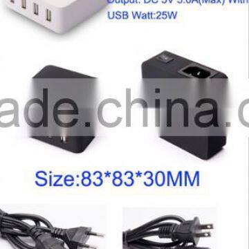 Whoelsale Travel Multiple 5v 5.0a Wall Mount Usb Charger photo-2