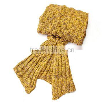 Christmas Gift Wholesale Custom Acrylic Material Kids Children Adults Knitted Crochet Mermaid Tail Blanket photo-4