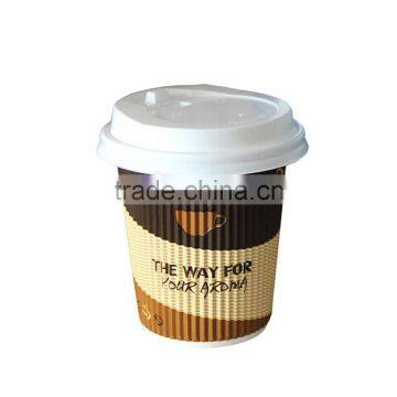 Recycled Custom Logo Printed Disposable Hot Paper Coffee Cup With Lids