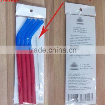 Silicone Glass Bottle Reusable Drinking Straw With Stainless Steel Brush Hot Sell photo-6