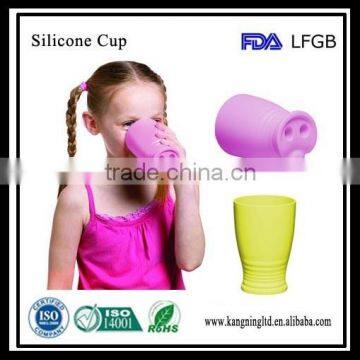 Pig Snout Silicone Cup,Pig Shape Silicone Mug,Carton Figure Mug