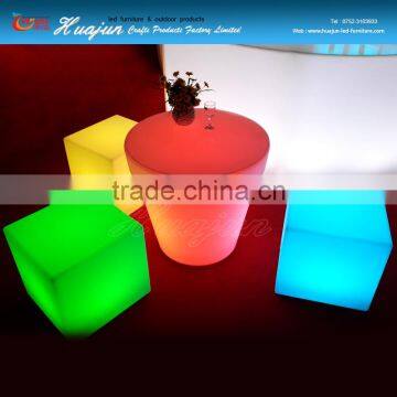 led rechargeable plastic furniture, led cube with 16 colors lights