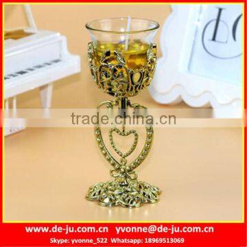 Plastic Golden Cup Holder Modern Wine Bottle Candles