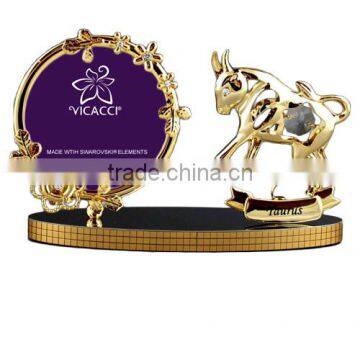 Good Quality 24K gold plated Zodiac Taurus 3x3" Photo Frame