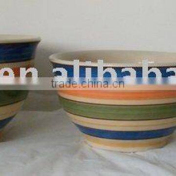 3pcs handpainted mixing bowl set