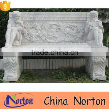 hand carved white marble park bench for wholesale NTS-B144X