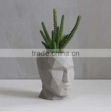 Handsome Man head concrete succulent planter pot