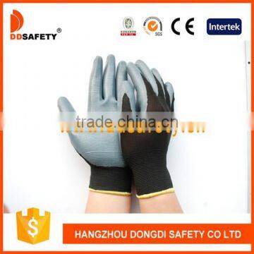 DDSAFETY 2017 Black Nylon Coated With Nitrile Glove