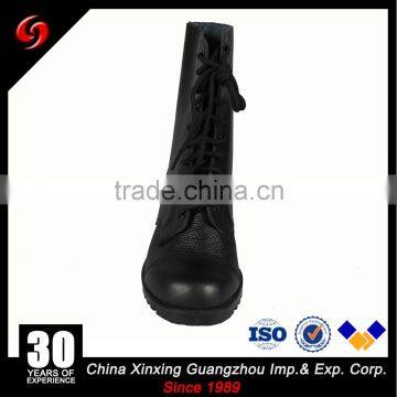Black Full Grain Leather Waterproof Canvas Combat Jungle Military Boots photo-3
