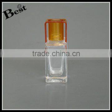 China Promotion Cosmetic Clear Square Mold Fragrance Perfume Glass Bottle 30ml With Orange Long Rectangle Cap photo-2