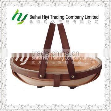 Wooden Storage Basket With Handles