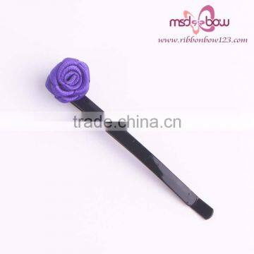 Wholesale Hair Accessories Satin Rose Hair Clip Design for Kids, Flower Hair Cilp photo-2