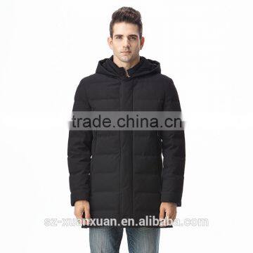 Customized black down jacket men winter thick padding coat