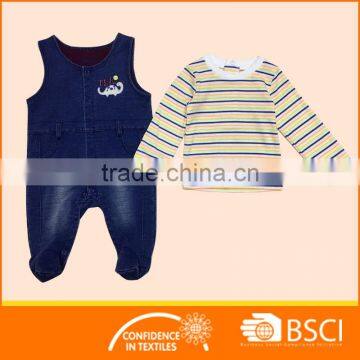 Baby Two Pieces Set T Shirt And Denim Overall Clothing photo-3