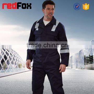 navy winter coverall workwear uniform with reflective tapes