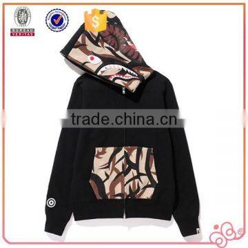 Online shopping China goods black grounding leopard pattern design cool child hoodies