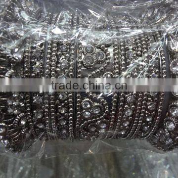 Latest Fashion Wholesale Silver finish Bridal Set,Indian Bridal Bangles Bracelet,Fashion Bangle Sets