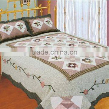 Handmade Cotton Applique flower quilt sets bedspreads