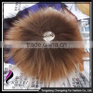 CX-A-02 Fur Ball With Pin Genuine Fox/ Raccoon Fur Pom Pom photo-2