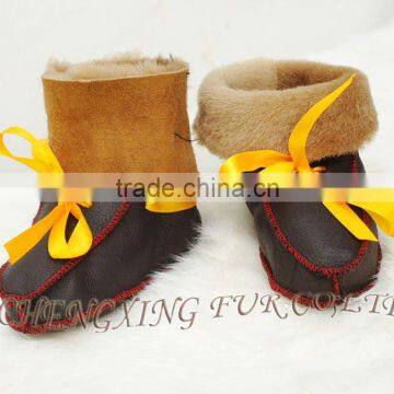 CX-SHOES-04 Genuine Sheared Sheep Skin Baby Shoe