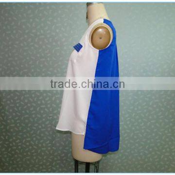 Summer Casual Short Front Long Back Ladies Tops And Blouses 2015 photo-2