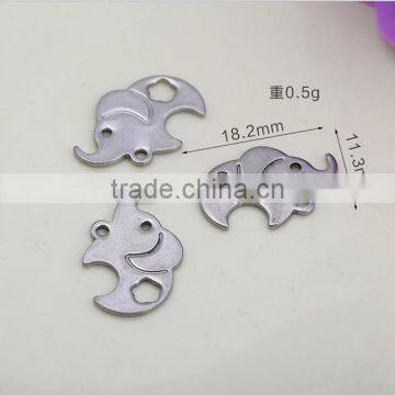 High quality stainless steel elephant charm tags diy animal steel charm tags for jewelry parts 2016