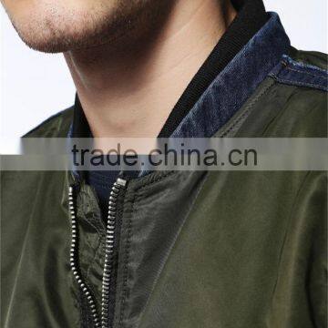 MGOO High Quality Green Nylon Bomber Jackets Custom Long Sleeves Ruffles Padded Cotton Winter Mens Tops photo-6